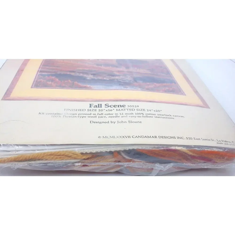 Vintage 1987 Something Special Fall Scene Needlepoint New